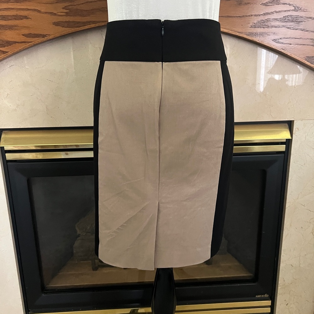 Banana Republic Tan Black‎ Colorblock Stretch Pencil Skirt Size 12 - Picture 5 of 11